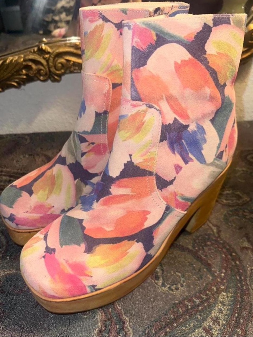 Charlotte Stone Limited Edition Floral Suede Paz Boots - Kortman Collab